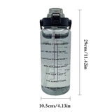 2L Portable Water Bottle Large Capacity Plastic Straw Water Cup Drink Bottle With Time Marker For Outdoor Sports Fitness