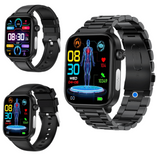 Buy 1 Medical Grade Smart Watch get 3 straps watches - Blood Glucose, Lipid and Uric Acid AI Diagnostic Detector Women Menstrual Health Tracker- AMOLED