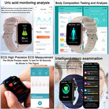 Buy 1 Medical Grade Smart Watch get 3 straps watches - Blood Glucose, Lipid and Uric Acid AI Diagnostic Detector Women Menstrual Health Tracker- AMOLED