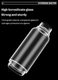 Portable Hydrogen Rich Water Generator -Bottle Glass Cup body SPE/PEM Dual Chamber Maker lonizer - H2 Inhalation device - 380ML