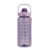 2L Portable Water Bottle Large Capacity Plastic Straw Water Cup Drink Bottle With Time Marker For Outdoor Sports Fitness